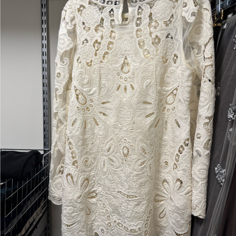 Sea New York Lysa Cream Lace Long Sleeve Dress - Picture 5 of 7